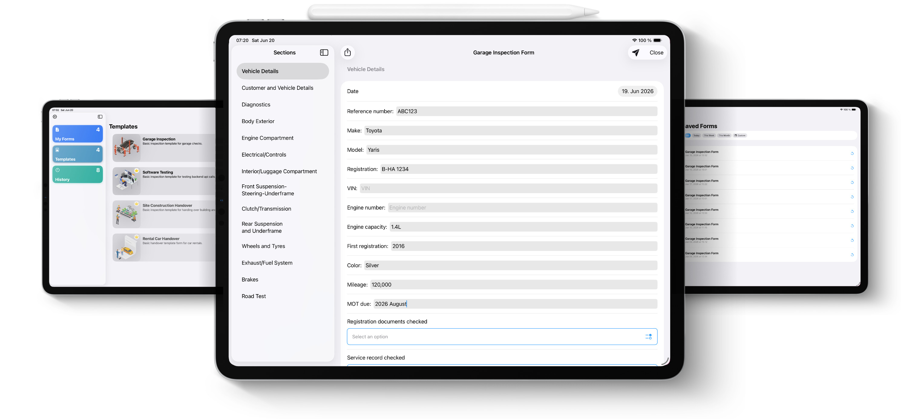Blue Checkbox inspection app shown on an iPad